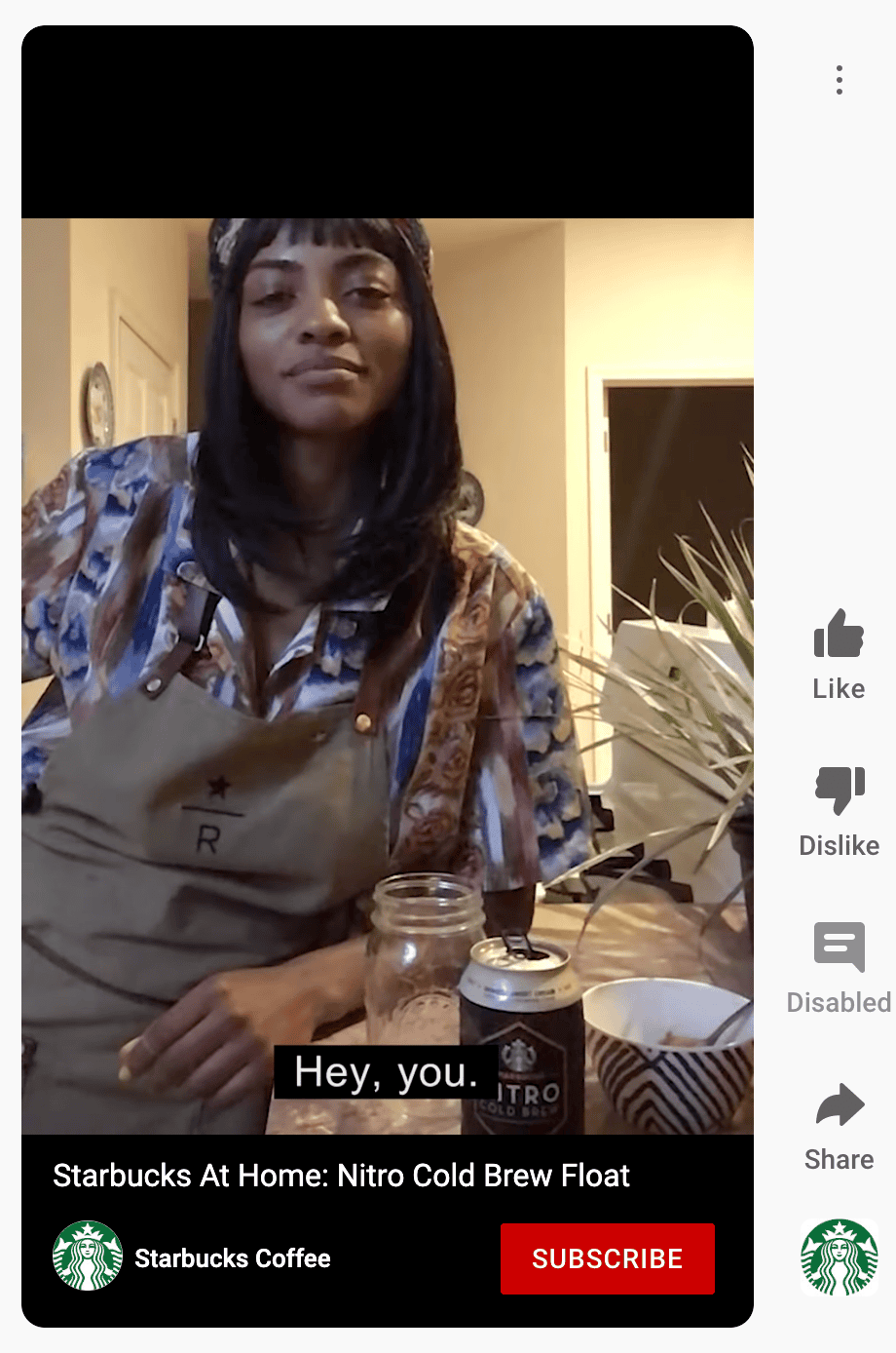 Ví dụ về Youtube short của Starbucks